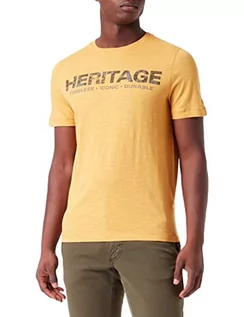 Koszulki męskie - camel active T-shirt męski 409745/8T06, Mustard, XXL - grafika 1