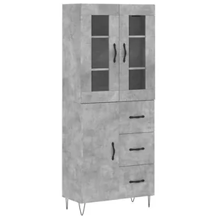 Witrynka, szarość betonu 69,5x34x180 cm materiał drewnopochodny Lumarko! - Witryny - miniaturka - grafika 3