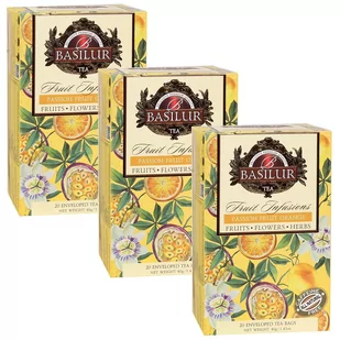 BASILUR Fruit Infusions - Owocowa herbata bezkofeinowa z aromatem marakui, mandarynki i cytrusów, w saszetkach 20 x 2 g x3 - Herbata - miniaturka - grafika 1