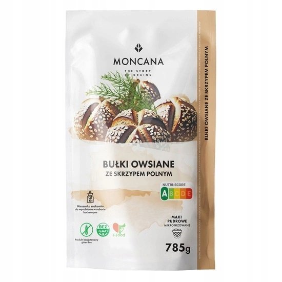 Bezglutenowa Mąka na Bułki Owsiane + Skrzyp Polny 780g MONCANA