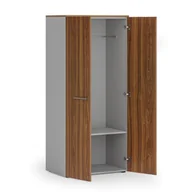 Szafy biurowe - Szafa ubraniowa biurowa PRIMO GRAY, 1 półka, drążek do szafy, 1781 x 800 x 500 mm, szary/orzech - miniaturka - grafika 1