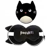 Poduszki dekoracyjne - Pluszowa poduszka podróżna z opaską na oczy Relaxeazzz - Kot Feline Fine - miniaturka - grafika 1