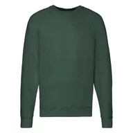 Bluzy męskie - Bluza męska Lightweight Raglan Sweat Fruit of the Loom - Butelkowy zielony XXL - miniaturka - grafika 1