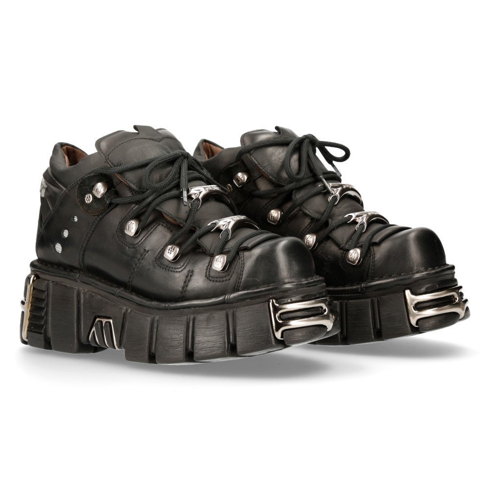 buty NEW ROCK ITALI NEGRO, ITALI NEGRO, ITALI NEGRO, TOWER NEGRO ACERO + lateral + puntera + traser [M-106N-S16]-42