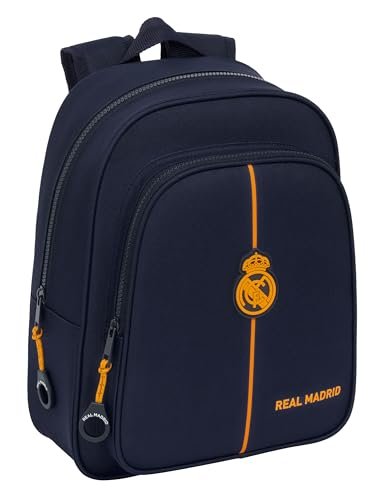 Safta REAL MADRID 2. WYPOSAŻENIE 24/25 - Plecak szkolny dla dzieci w różnym wieku, wygodny i wszechstronny, jakość i wytrzymałość, 27 x 10 x 33 cm, kolor granatowy, Granatowy, Estándar, Casual