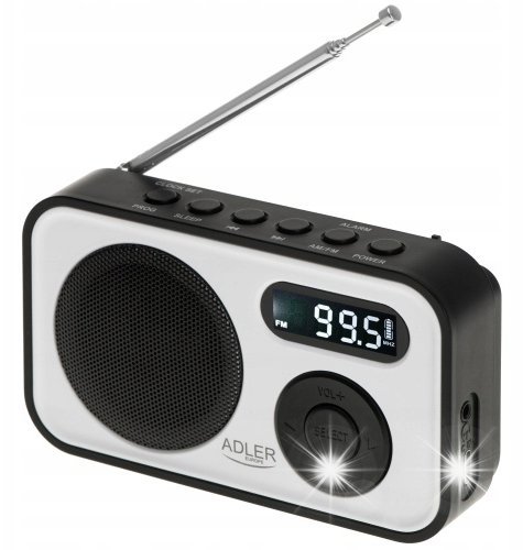 Adler Radio cyfrowe - PLL AM/FM - zasilanie na baterie / USB  AD 1906