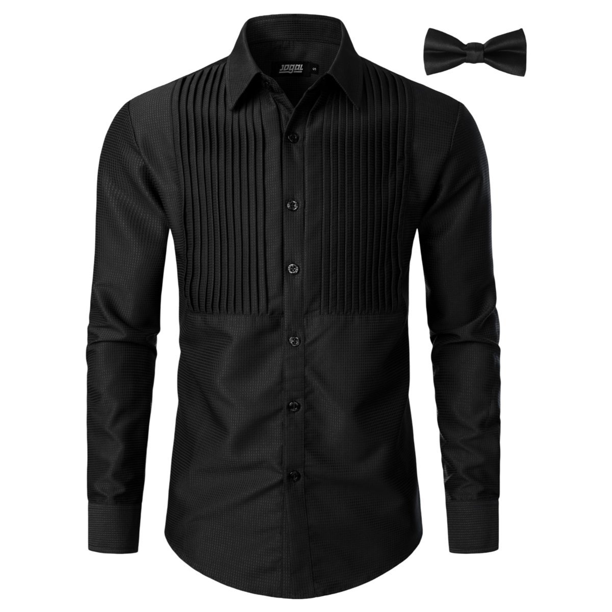 Męska Koszula Formalna z Muszką Regular Fit Paski Elegancka Czarna M