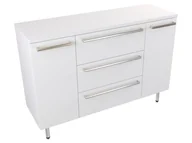 Szafki łazienkowe - Szafka Stojąca Z Blatem ATH 120 cm DK - Biały Mat - Uchwyty Stal Szczotkowana - miniaturka - grafika 1