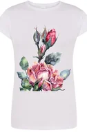 Koszulki i topy damskie - Roża Damski Modny Kolorowy T-Shirt Nadruk Rozm.XXL - miniaturka - grafika 1
