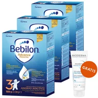 Mleko modyfikowane - Zestaw Bebilon Advance Pronutra 3 Junior odżywcza formuła na bazie mleka po 1 roku 3 x 1000 g + Bioderma Atoderm Intensive Baume kojący balsam emolientowy 75 ml gratis - miniaturka - grafika 1