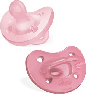 CHICCO-73008711 SMOCZEK PF SOFT PINK 6-16M 2SZT - Smoczki uspokajające - miniaturka - grafika 1