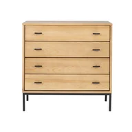 Komody - Komoda I Sirio loft drewno z metalem 4 szuflady, kolor dębowy, MEBLE DOKTÓR producent mebli - miniaturka - grafika 1