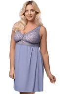Piżamy damskie - Damska koszula nocna plus size Josefina, Kolor niebieski, Rozmiar L, Mefemi - Intymna - miniaturka - grafika 1