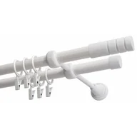 Karnisze - Karnisz DECASTYL Techno z kółkami Podwójny 160 cm Biały - miniaturka - grafika 1