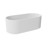 Wanny - Besco GIULIANA Wanna wolnostojąca 170x80 ryflowana z korkiem Czarny WAS-170-GLC - miniaturka - grafika 1