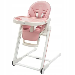 Krzesełko do karmienia Muka NEW BABY dusty pink ekoskóra - Krzesełka do karmienia - miniaturka - grafika 1