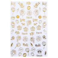 Ozdoby do paznokci - Naklejki do paznokci cienkie samoprzylepne walentynkowe złote Nr R400 - miniaturka - grafika 1