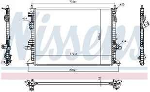 Chłodnica, układ chłodzenia silnika Nissens 606908 - Układ chłodzenia - akcesoria - miniaturka - grafika 1