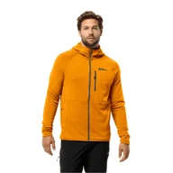 Kurtki męskie - Męska kurtka polarowa Jack Wolfskin KOLBENBERG HOODED FZ M safflower - S - miniaturka - grafika 1