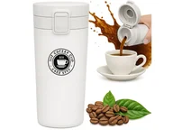 Kubki termiczne - Kubek Termiczny Turystyczny Termos 380Ml Bidon Na Kawę Herbatę Ciepło Zimno Biały - miniaturka - grafika 1