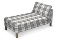 Pokrowce na meble - Dekoria pl pl Pokrowiec na szezlong Karlstad dostawka krótki krata szaro-biała 80 x 160 x 80 cm Edinburgh 733-115-79 - miniaturka - grafika 1