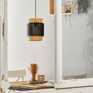 TK Lighting Lampa wisząca nowoczesna BOHO Small Black 1pł. ratan 6540 - Lampy sufitowe - miniaturka - grafika 3