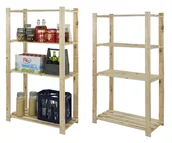 Regały - Regał Na Książki Drewniany B23R 150X80X38 4 Półki Naturalny Surowy Drewno Sosnowe Naturalny B23R_150X080X38_N0F1 / Wamar-Sosenka - miniaturka - grafika 1