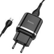 Ładowarki do telefonów - HOCO ŁADOWARKA N3 18W USB3.0 + KABEL MICRO ZESTAW CZARNY - miniaturka - grafika 1