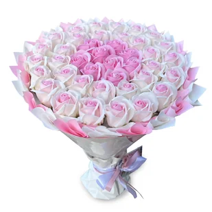 Prezent na 40 Urodziny. Bukiet mydlany kwiaty mydlane róże 40 szt. Komunia - Zestawy upominkowe - miniaturka - grafika 1