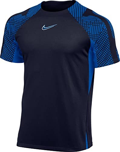 Nike Mens Short Sleeve Top M Nk Df Strk Ss Top K, Obsidian/Royal Blue/White, DH8698-451, S