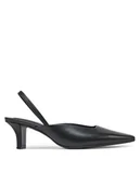 Sandały damskie - Calvin Klein Sandały Heel Mule Pump 50 - Lth HW0HW02551 Czarny - miniaturka - grafika 1