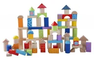 Sortery dla dzieci - EcoToys Drewniane klocki 100 szt wiaderko + sorter 2505 - miniaturka - grafika 1