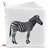 Zabawki interaktywne dla dzieci - Książeczka materiałowa ze zdjęciami zwierząt z zoo, realistyczne ilustracje, miękka książka dla niemowląt, zabawka edukacyjna w stylu Montessori, PA.. - miniaturka - grafika 1