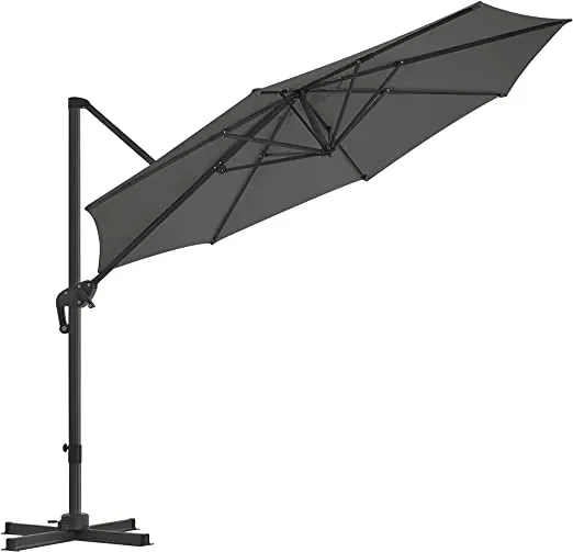 Songmics Parasol z wysięgnikiem szary 300 x 250 cm