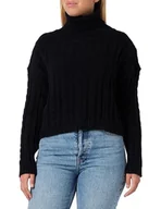 Swetry damskie - Libbi Damski sweter z golfem akryl czarny rozmiar M/L, czarny, M - miniaturka - grafika 1