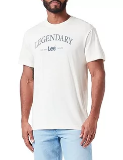 Koszulki męskie - Lee Legendary T-shirt męski, beżowy, L - grafika 1