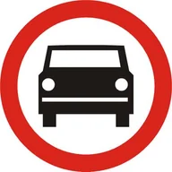Wyposażenie miejsc publicznych - Znak drogowy zakazu B-3 Zakaz wjazdu pojazdów silnikowych, z wyjątkiem motocykli jednośladowych - miniaturka - grafika 1