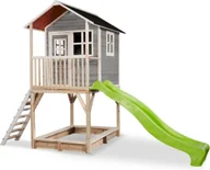 Place zabaw - Exit Domek drewniany dla dzieci ze zjeżdżalnią Loft 700 - szary - miniaturka - grafika 1