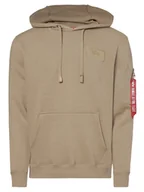 Bluzy męskie - Alpha Industries Bluza nierozpinana Mężczyźni beżowy|szary jednolity, S - miniaturka - grafika 1