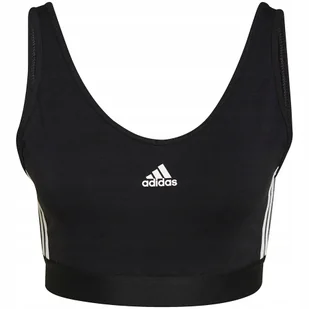 Stanik sportowy damski adidas Essentials 3-Stripes czarny GS1343 S - Biustonosze - miniaturka - grafika 1