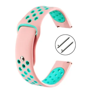PASEK DO ZEGARKA 18MM – SILIKONOWY – różowo-turkusowy - Akcesoria do smartwatchy - miniaturka - grafika 1