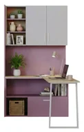Biurka - EDINOS Regał z narożnym biurkiem dla nastolatki kaszmir + różowy E0-W14 - miniaturka - grafika 1