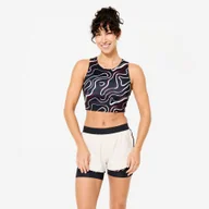 Koszulki sportowe damskie - Koszulka fitness damska Domyos bez rękawów crop top - miniaturka - grafika 1