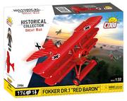 Klocki - Cobi KLOCKI HC GREAT WAR 2986 SAMOLOT FOKKER DR.I RED BARON 174 KL 2986 - miniaturka - grafika 1