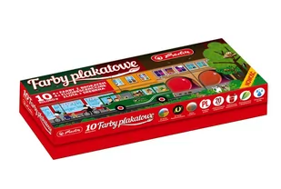 Herlitz Farby plakatowe 10 kolorów Premium 0009572405 HERL3665 - Przybory szkolne - miniaturka - grafika 1