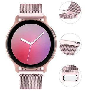 Bransoleta Uniwersalna Alogy Milanese Magnetic Strap Pasek z magnesem do smartwatcha 22mm Różowy - Akcesoria do smartwatchy - miniaturka - grafika 2