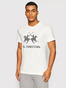 La Martina T-Shirt CCMR05 JS206 Biały Regular Fit - Koszulki męskie - miniaturka - grafika 1