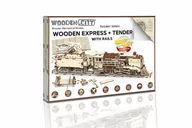 Puzzle - Wooden.City Drewniane puzzle 3D Wooden Express + Tender + tory - miniaturka - grafika 1