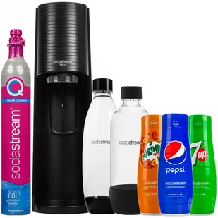 Saturator SodaStream Terra Black jedna butelka + Butelka SodaStream Czarna + pepsi,mirinda,7up - Saturatory - miniaturka - grafika 1