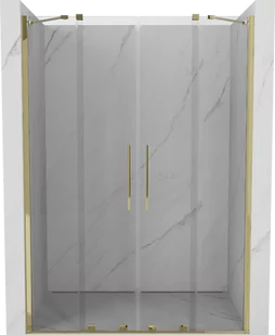 Mexen Velar Duo drzwi prysznicowe rozsuwane 150 cm, transparent, złote - 871-150-000-02-50 - Ścianki i drzwi prysznicowe - miniaturka - grafika 1